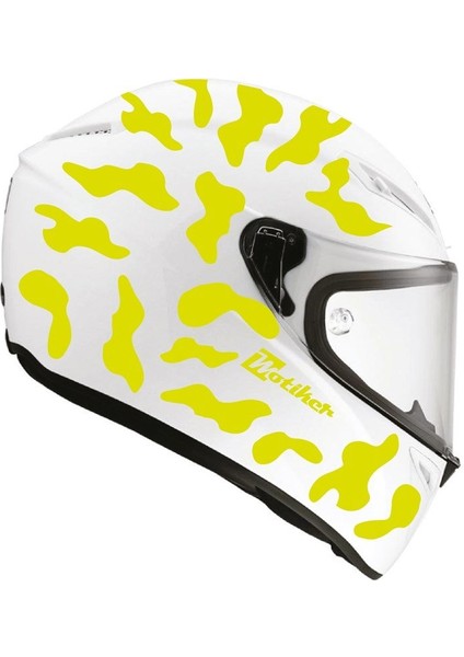 Neon Sarı Kamuflaj Kask Sticker Modeli
