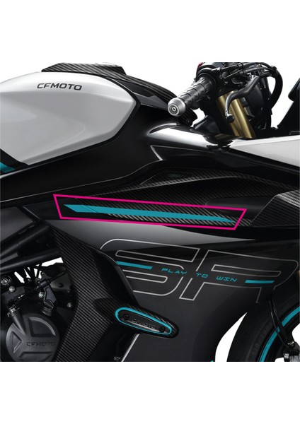 Cfmoto 450SR Orijinal Tasarım Sticker Tasarım Etiket Modeli Grenaj Üstü Şerit Turkuaz Sağ fiyatları