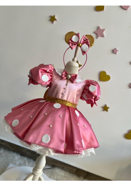 Pembe Minnie Mouse Kostümü, Küçük Çocuk Minnie Mouse Doğum Günü Elbisesi, Parıltılı ve Inci Minnie Elbisesi, Cadılar Bayramı Kostümü, Doğum Günü Elbisesi