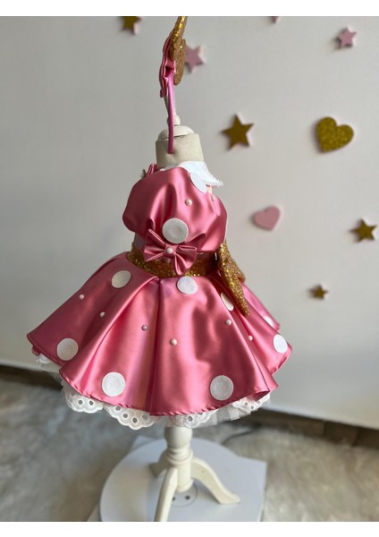 Pembe Minnie Mouse Kostümü, Küçük Çocuk Minnie Mouse Doğum Günü Elbisesi, Parıltılı ve Inci Minnie Elbisesi, Cadılar Bayramı Kostümü, Doğum Günü Elbisesi
