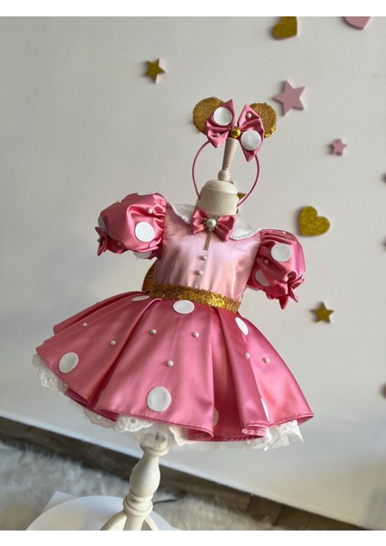 Pembe Minnie Mouse Kostümü, Küçük Çocuk Minnie Mouse Doğum Günü Elbisesi, Parıltılı ve Inci Minnie Elbisesi, Cadılar Bayramı Kostümü, Doğum Günü Elbisesi