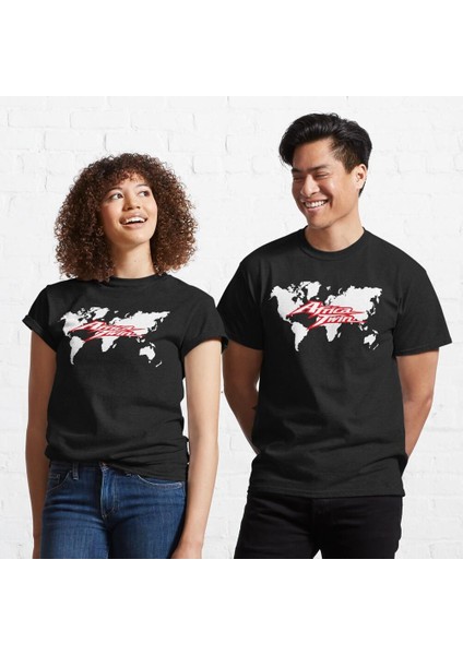 Honda Africa Twin Beyaz Harita Baskılı Tshirt Modeli modelleri