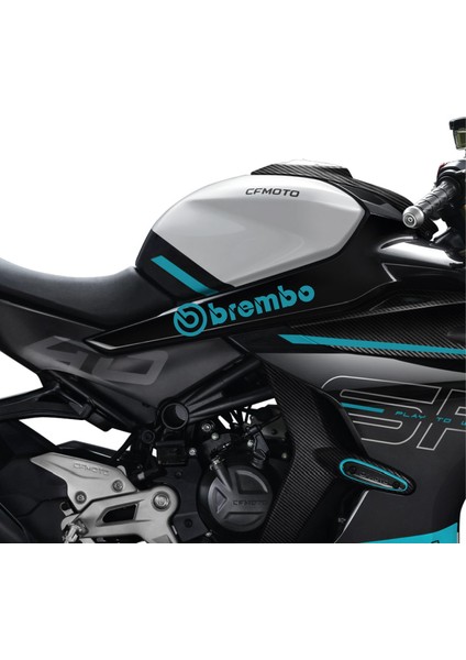 Cf Moto 450SR Brembo Orta Şase Tasarım Motosiklet Sticker Etiket Modeli Turkuaz