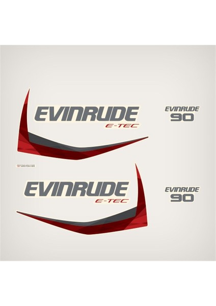 Evinrude 90 Hp Tekne Sticker Etiket Modeli