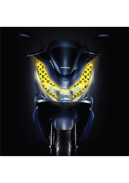 Honda Pcx Ön Far Kaşı Lv Tasarımı Şeffaf Sticker Sarı indirimleri