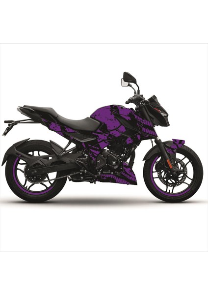 Bajaj N250 Ağ Tasarım Motosiklet Sticker Etiket Kaplama Modeli - Mor