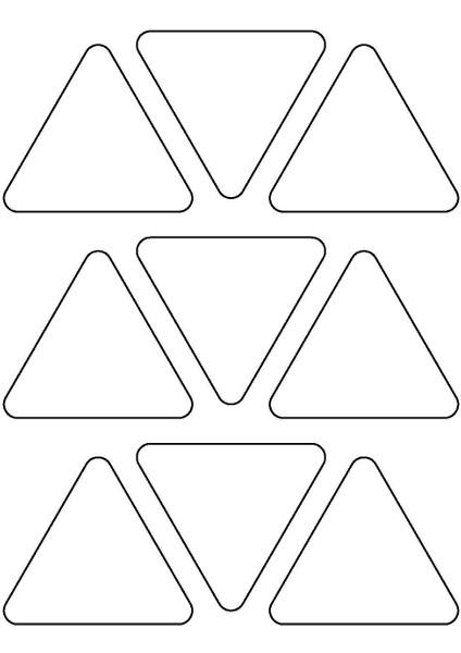 Beyaz Reflective (Reflektif) 9'lu Üçgen Sticker Paketi Otomobil Motosiklet Reflektif Parlayan Sticker Etiket Modeli