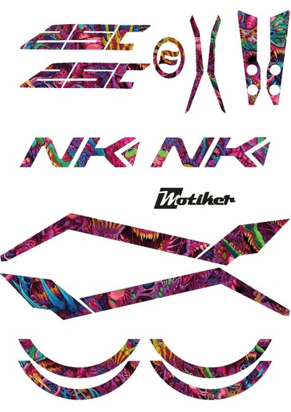 Cf Moto NK250 Pink Monster Tam Takım Model Sticker Modeli fiyatları