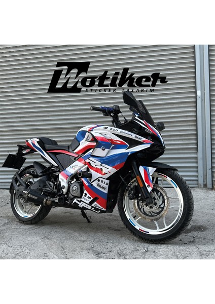 Bajaj Bmw Mavi Kırmızı Sticker Etiket Modeli modelleri