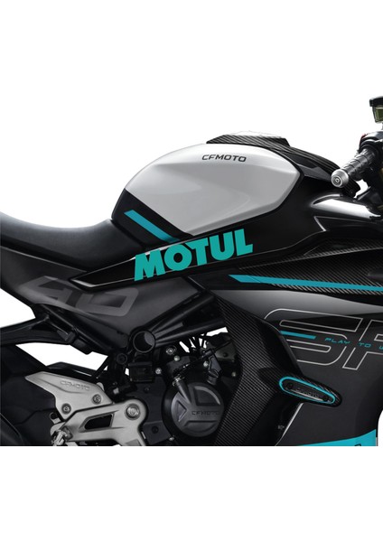 Cf Moto 450SR Motul Orta Şase Tasarım Motosiklet Sticker Etiket Modeli Turkuaz