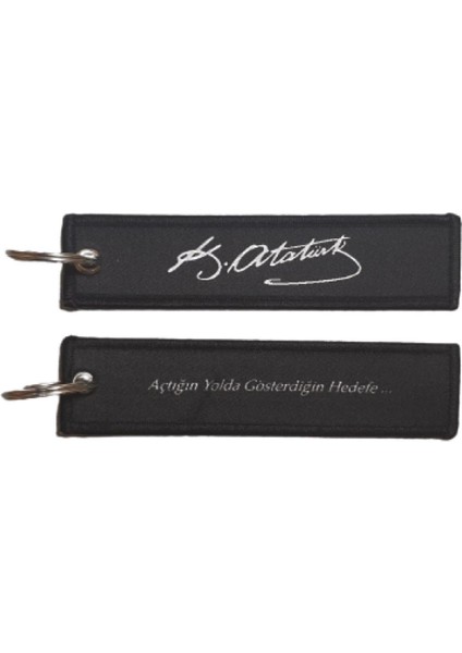 Kemal Atatürk Imzalı Kumaş Motosiklet Anahtarlık Modeli