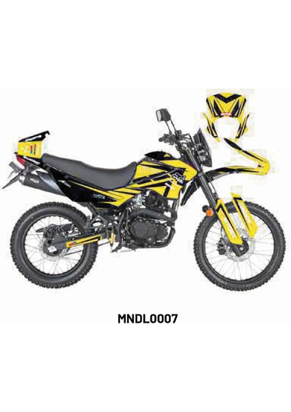 Mondial X-Treme "fox Yellow" Tasarım Motosiklet Sticker Etiket Modeli