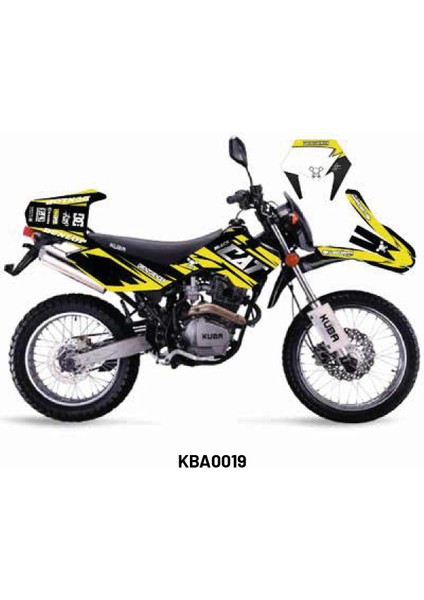 Kuba Black Cat Tasarım Motosiklet Sticker Etiket Kaplama Modeli Yellow