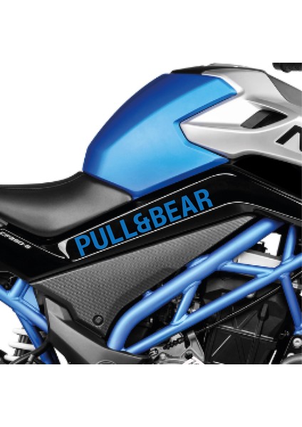 Cfmoto 250 Nk Pull&bear Orta Şase Tasarım Motosiklet Sticker Etiket Modeli Mavi