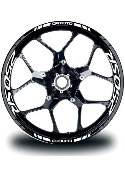 Cfmoto 250SR Jant Sticker Iç & Dış Takım Etiket Modeli Gri - Beyaz