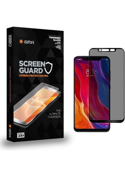 Xiaomi Mi 8 Privacy Tempered Glass Premium Cam Ekran Koruyucu
