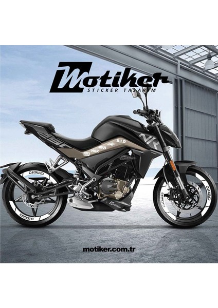 Cf Moto NK250 Şase Logolar ve Jant Sticker Beyaz