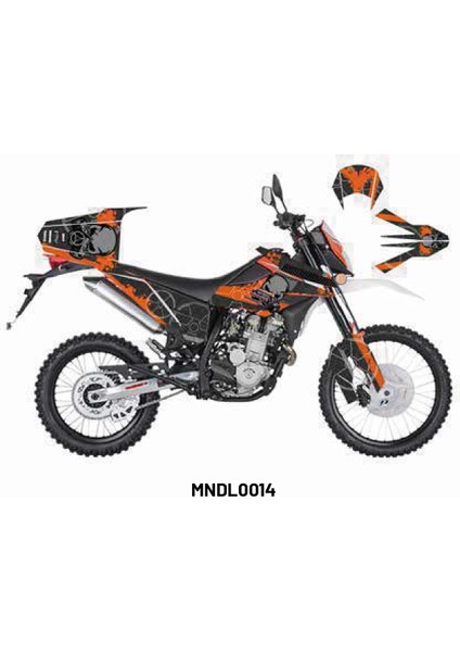 Mondial X-Treme "gas Mask" Tasarım Motosiklet Sticker Etiket Modeli Turuncu