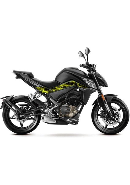 2023 Cfmoto NK250 Freddie's Jacket (Sarı) Orta Şase Sticker Etiket Modeli