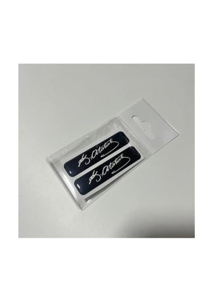 Kemal Atatürk Imzalı Siyah Damla Sticket Etiket Modeli