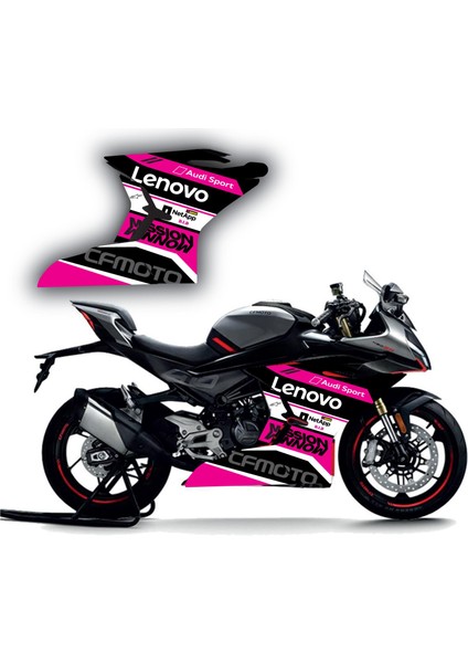 Cf Moto SR450 Lenovo Yan Ön Grenaj Sticker Etiket Model Pembe