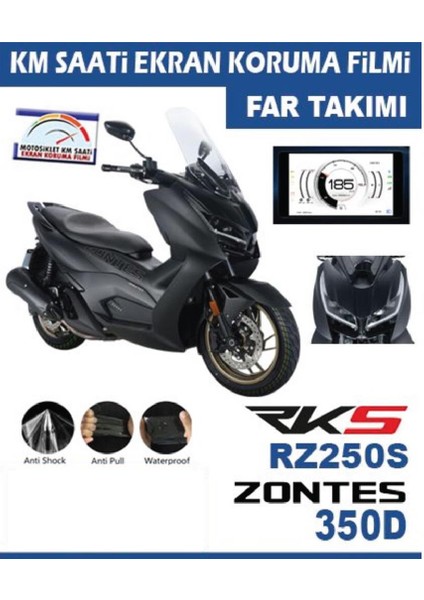 Zontes 350D / Rks RZ250S Motosiklet Far ve Ekran Km Koruyucu