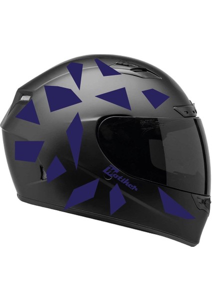 Kare Mavi Kamuflaj Kask Sticker Modeli