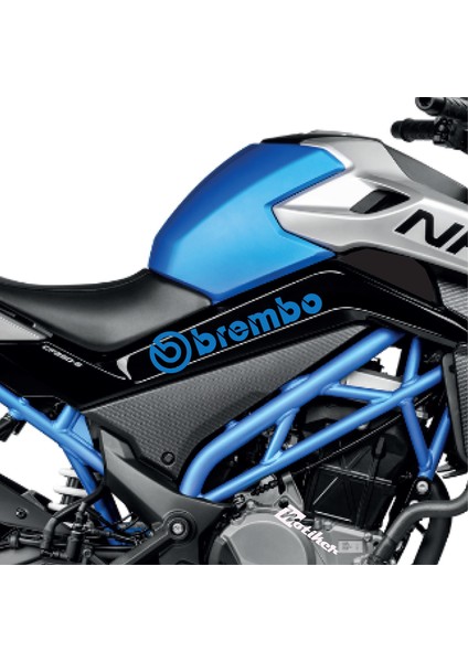 Cfmoto 250 Nk Brembo Orta Şase Tasarım Motosiklet Sticker Etiket Modeli Mavi