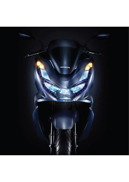 Honda Pcx Ön Far Kaşı Lv Tasarımı Şeffaf Sticker Lacivert Model 2 indirimleri