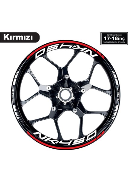 Kırmızı Cfmoto 450NK Motosiklet Jant Sticker Etiket Modeli Iç & Dış Takım