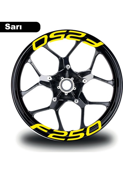 Bajaj F250 Jant Içi Yazı Sticker Modeli Sarı
