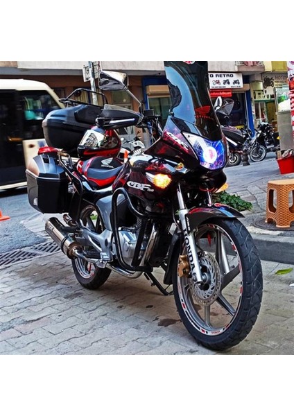Honda Cbf 150 Kırmızı Fırtına Desenli Sticker Etiket Modeli