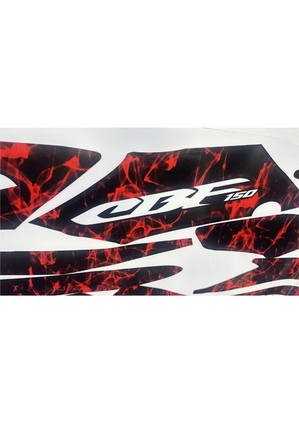 Honda Cbf 150 Kırmızı Fırtına Desenli Sticker Etiket Modeli