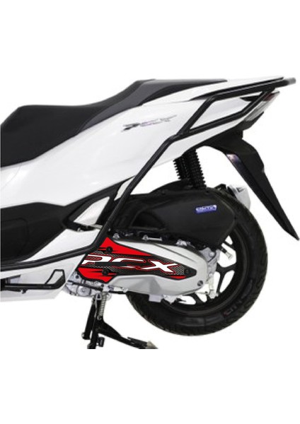 Honda Pcx Sticker Radyator Kapağı Kaplama Koruma Etiket Modeli Parçalı Desen Kırmızı fiyatları