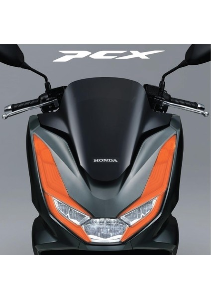 Honda Pcx Ön Far Kaşı Şeffaf Sticker Turuncu