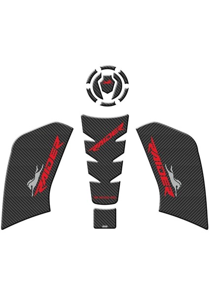Tvs Raıder 2023-2024 Tank Pad Set Karbon-Kırmızı Modeli