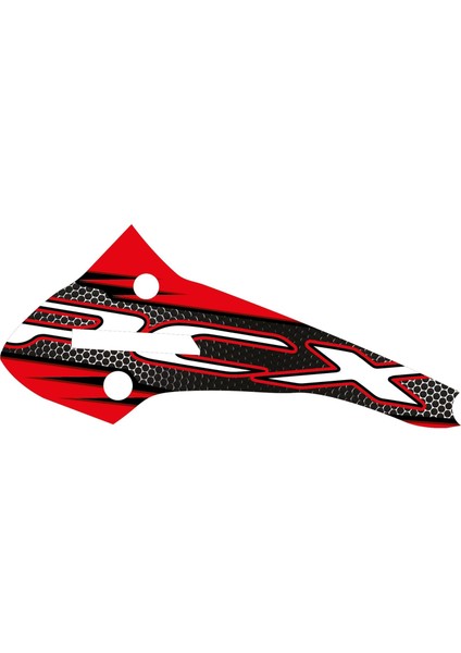 Honda Pcx Sticker Radyator Kapağı Kaplama Koruma Etiket Modeli Parçalı Desen Kırmızı modelleri