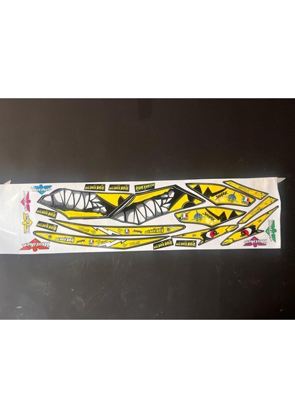 Honda Cbf 150 Sarı Shark Köpek Balığı Sticker Etiket Modeli