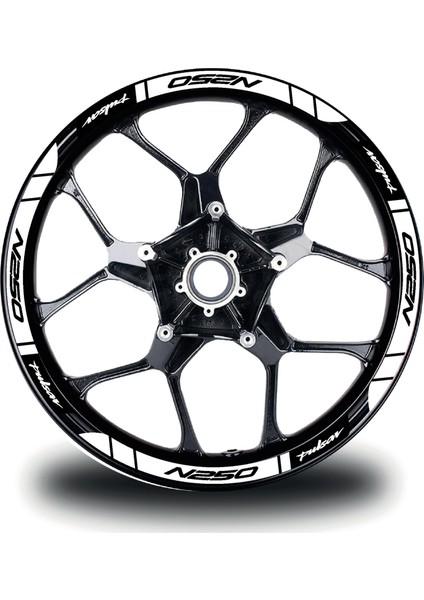 Bajaj N250 Jant Sticker Baskılı Beyaz Etiket Modeli