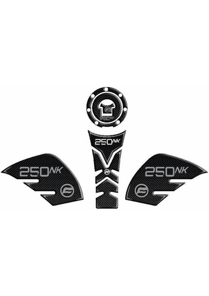 Cf Moto 250 Nk 2018 - 2023 Uyumlu Tank Pad Set Siyah/gri