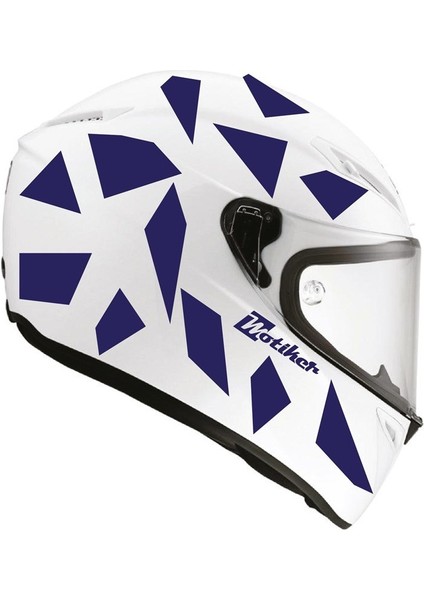 Kare Mavi Kamuflaj Kask Sticker Modeli 2