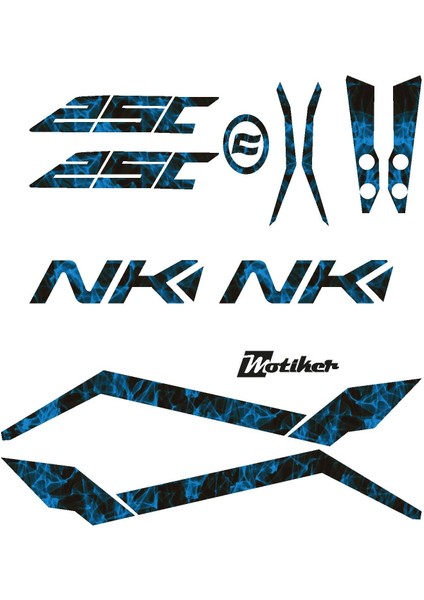 Cf Moto NK250 Mavi Duman Tam Takım Model Sticker Modeli fiyatları