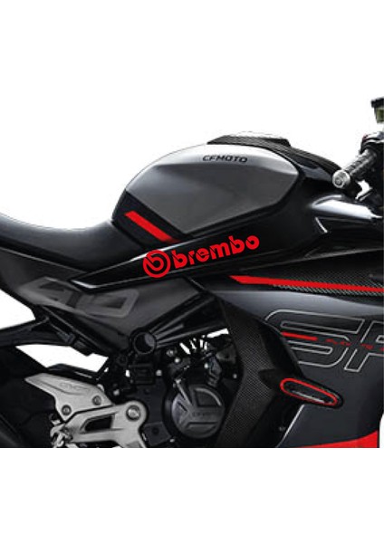 Cf Moto 450SR Brembo Orta Şase Tasarım Motosiklet Sticker Etiket Modeli Kırmızı