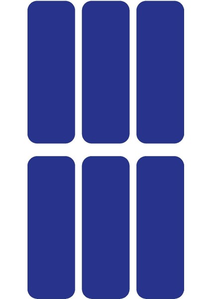 Mavi Reflective (Reflektif) 6'lı Dikdörtgen Sticker Paketi Otomobil Motosiklet Reflektif Parlayan Sticker Etiket Modeli