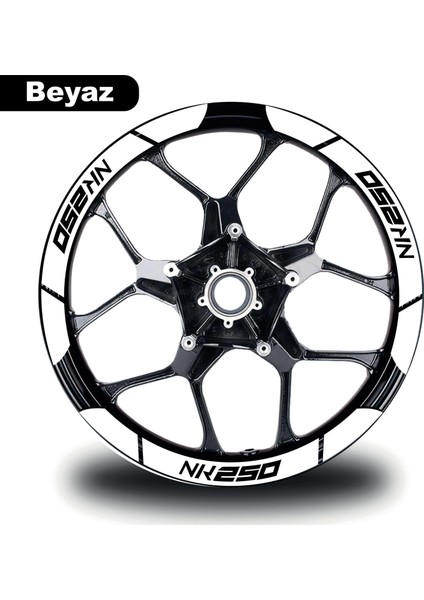 Beyaz Cf Moto 250 Nk Geniş Jant Sticker Etiket Modeli
