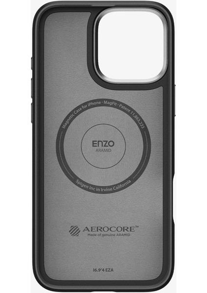 iPhone 16 Pro Kılıf Enzo Aramid Black Silver - ACS08151