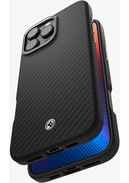 iPhone 16 Pro Max Kılıf Enzo Aramid Black Silver - ACS08017