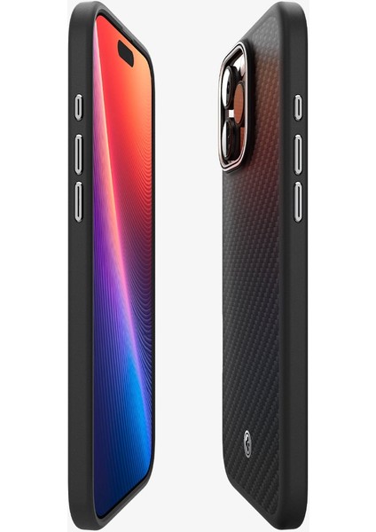 iPhone 16 Pro Max Kılıf Enzo Aramid Black Silver - ACS08017