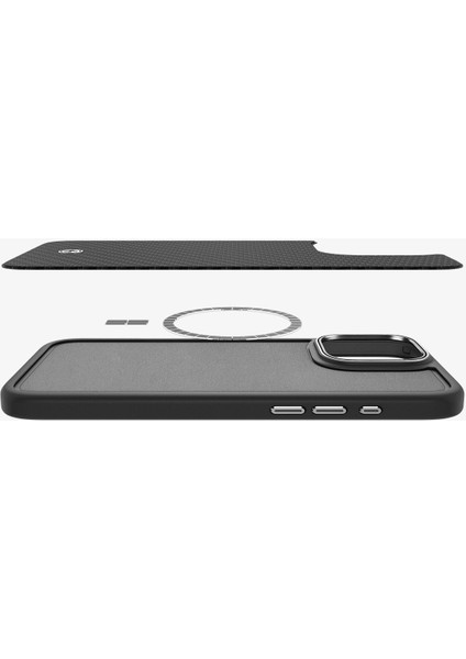 iPhone 16 Pro Max Kılıf Enzo Aramid Black Silver - ACS08017