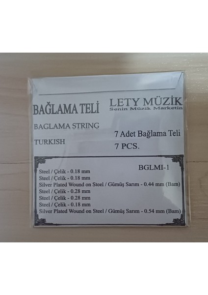 Bağlama Teli 0.18 Kısa Sap